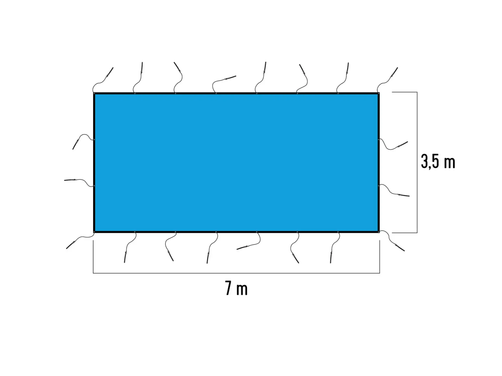 Lastnät supermesh 7 x 3,5m – band & stropp (130cm lina)